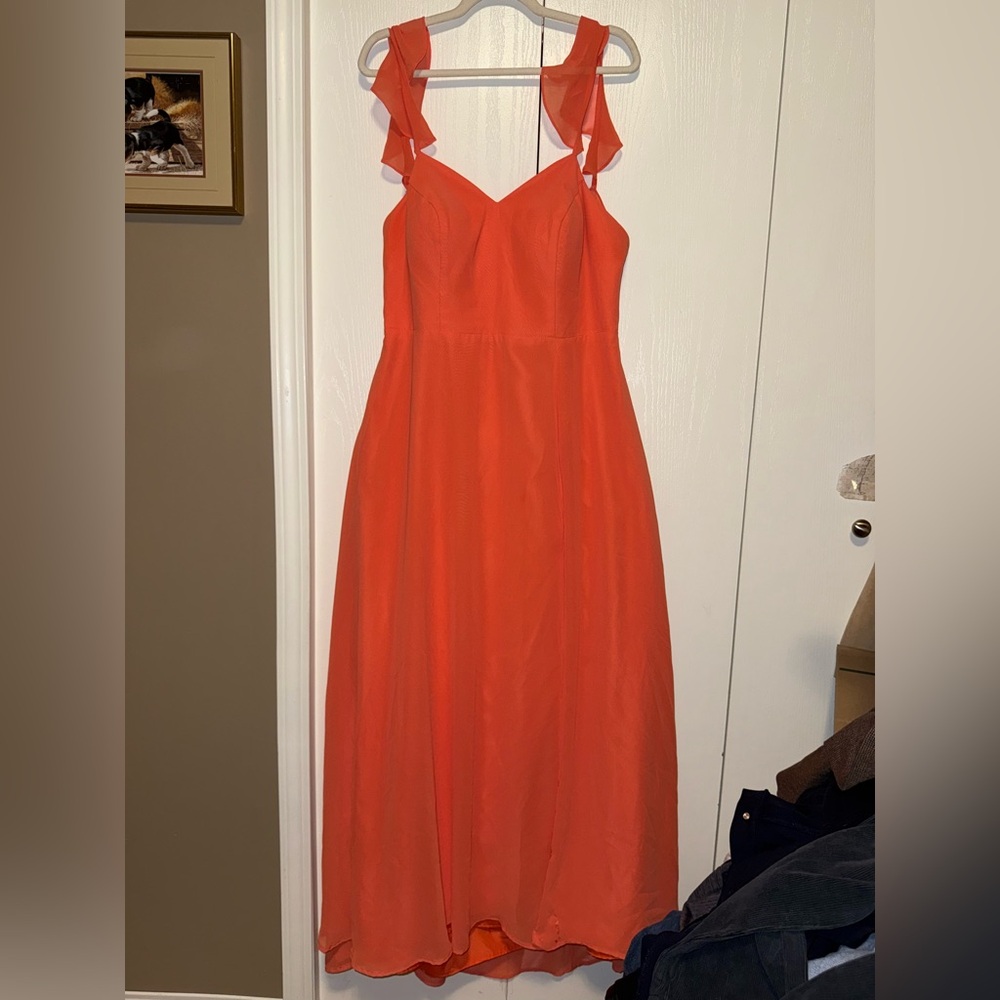 AZAZIE Cinnamon A-Line V-neck Ruched Chiffon Dress